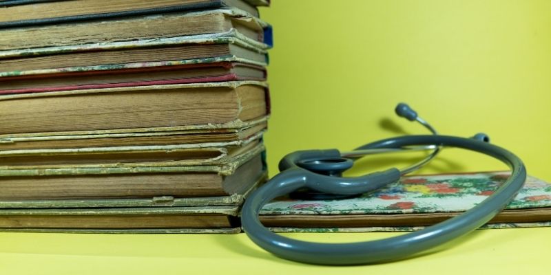 Stethoscope and clinical tools representing the protocols of veterinary ethics and the preservation of empathy